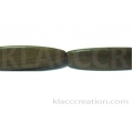 3 Sided Oval Gray Wood Beads 10 x 40mm